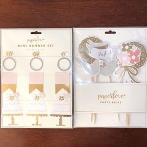 NWT Wedding Party Unopened Paper Love Decor Set: Banners and Party Picks
